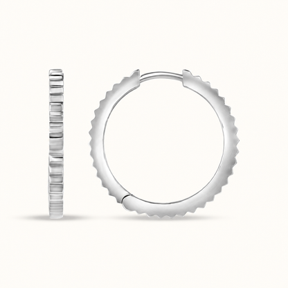 Solid Gold Fluted Hoops