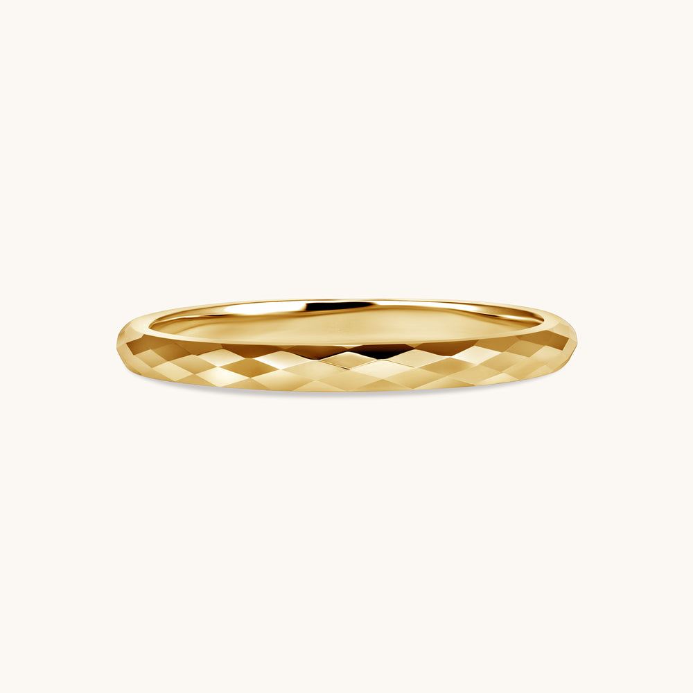 Solid Gold Diamond Cut Band – Happy Jewelers