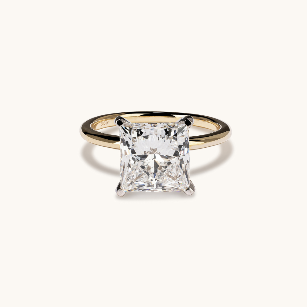 Princess Lab Diamond Solitaire Engagement Ring