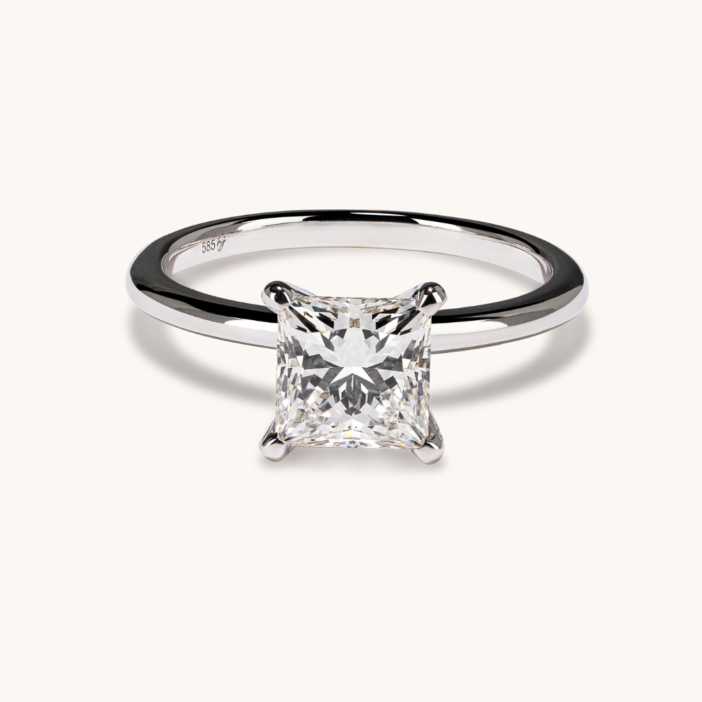 Princess Lab Diamond Solitaire Engagement Ring - Happy Jewelers Fine Jewelry Lifetime Warranty