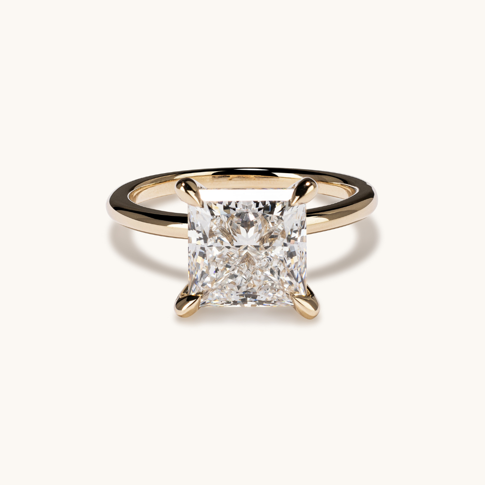 Princess Lab Diamond Solitaire Engagement Ring