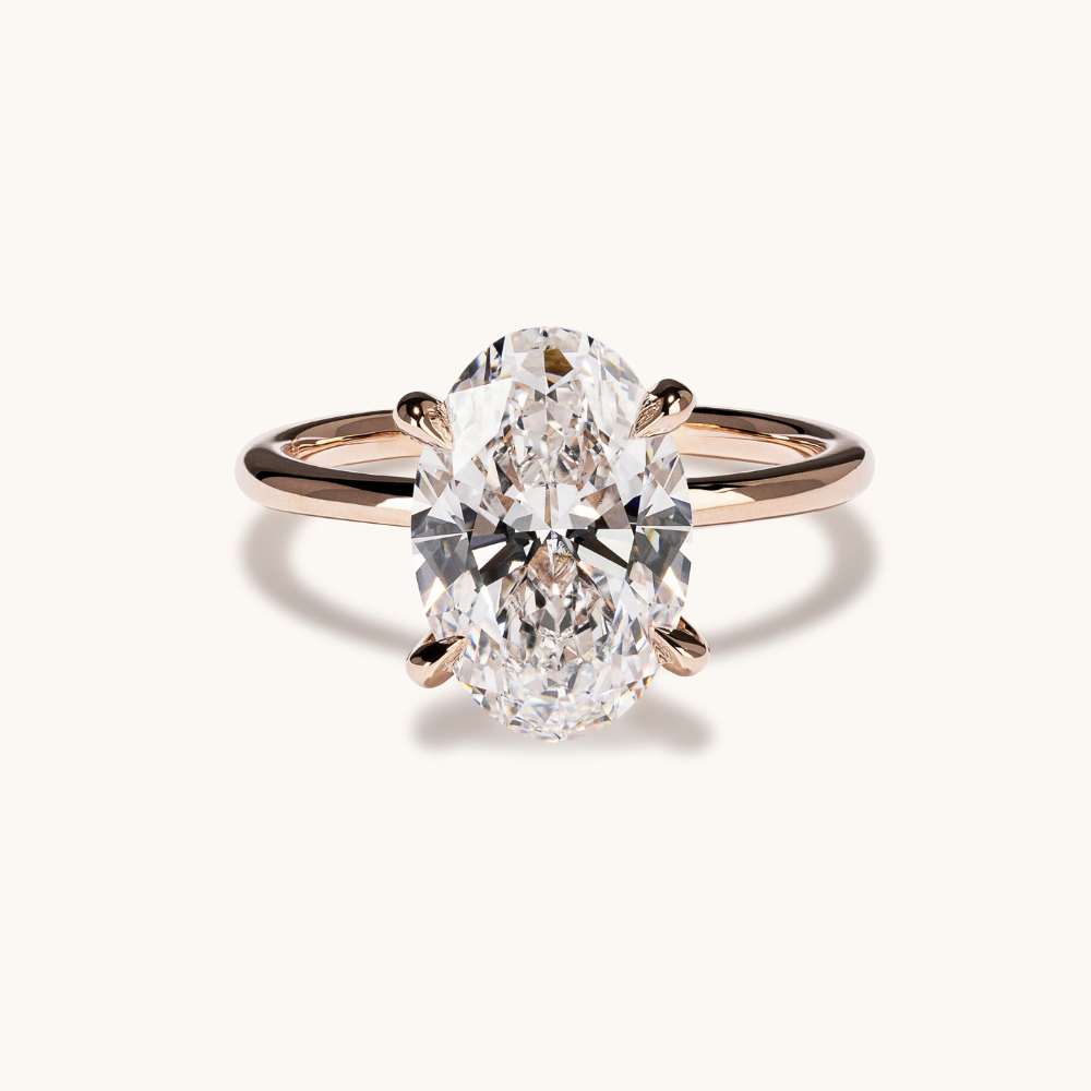 Oval Lab Diamond Solitaire Engagement Ring