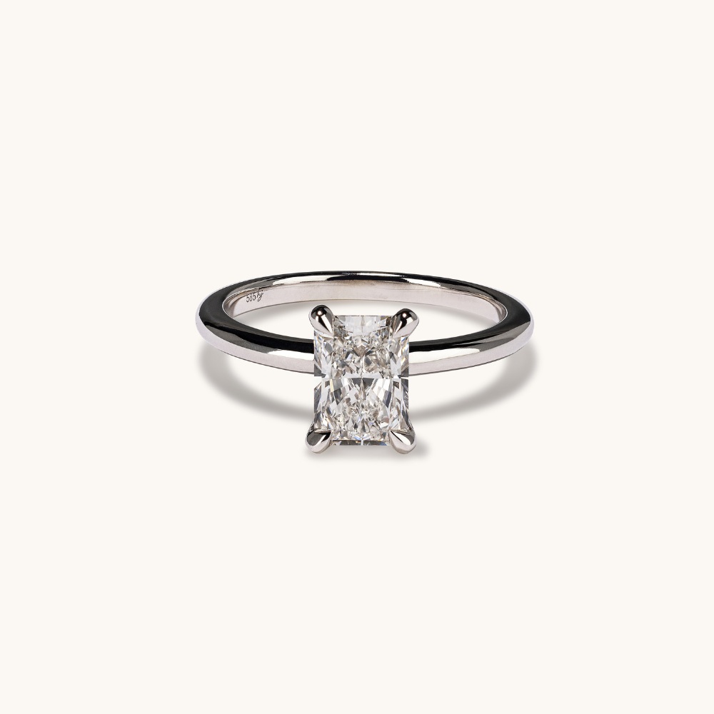 Radiant Lab Diamond Solitaire Engagement Ring