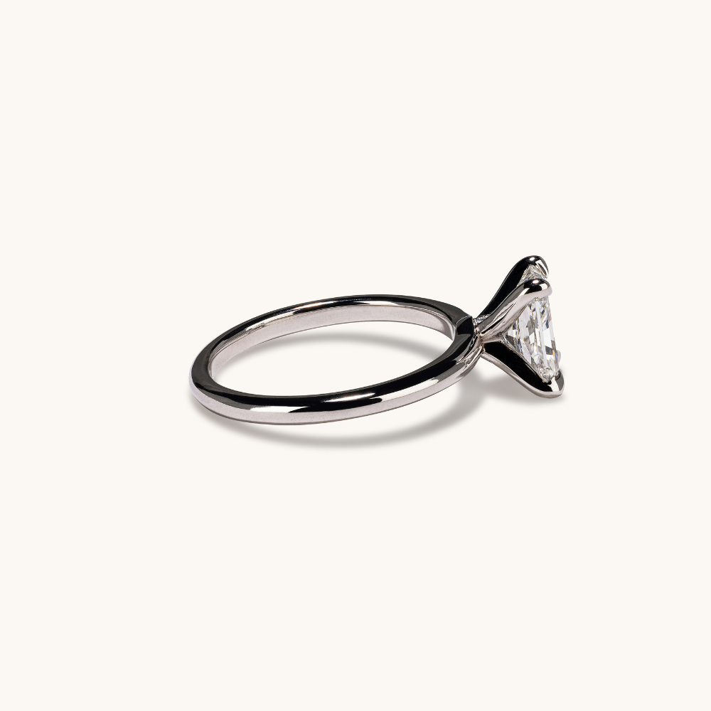 Radiant Lab Diamond Solitaire Engagement Ring