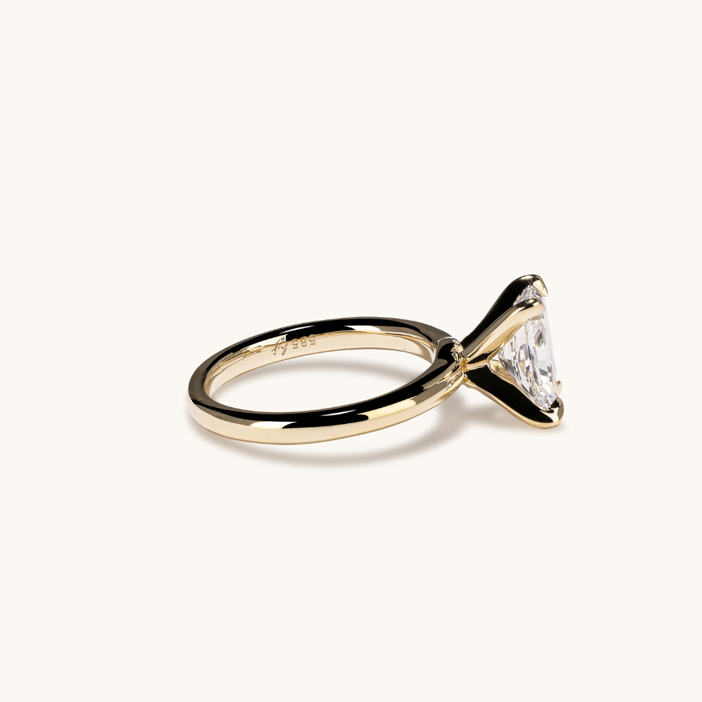 Radiant Lab Diamond Solitaire Engagement Ring