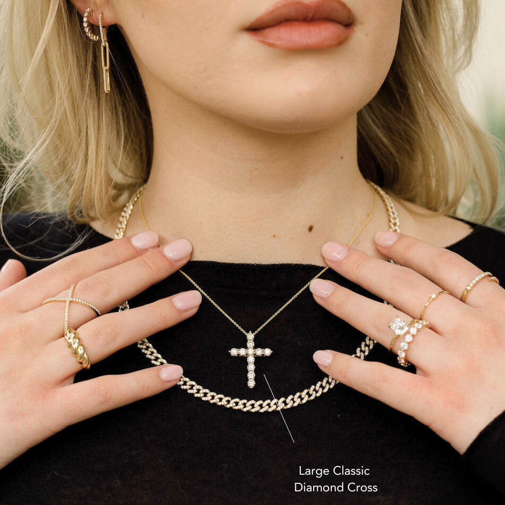 Classic Diamond Cross Necklace - Happy Jewelers Fine Jewelry Lifetime Warranty