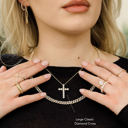 Classic Diamond Cross Necklace - Happy Jewelers Fine Jewelry Lifetime Warranty