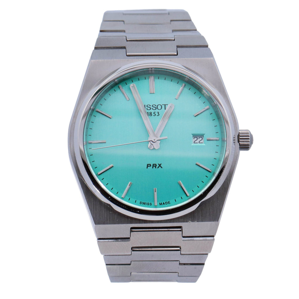 Tissot PRX Stainless Steel 40mm Light Green Dial Watch Reference# T137.410.11.091.01 - Happy Jewelers Fine Jewelry Lifetime Warranty