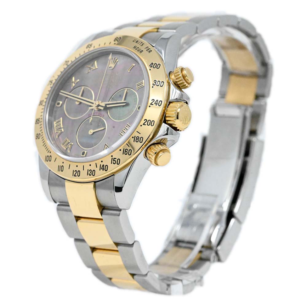 Rolex Unisex Daytona 18K Yellow Gold 40 MM Dark MOP Roman Dial Watch  Reference #: 116523 - Happy Jewelers Fine Jewelry Lifetime Warranty