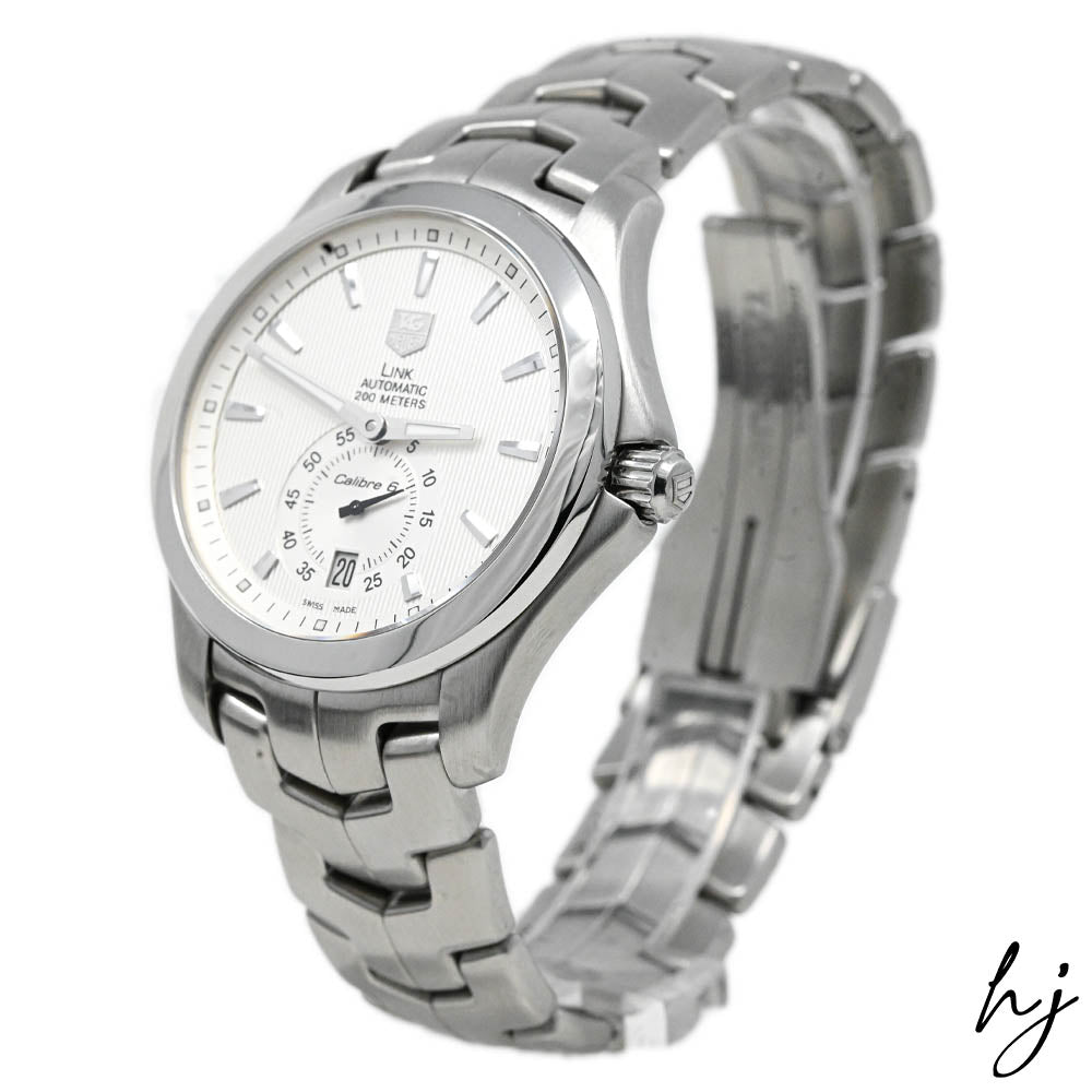 Tag Heuer Men's Link Stainless Steel 39mm White Stick Dial Reference #: WJF211B.BA0570 - Happy Jewelers Fine Jewelry Lifetime Warranty