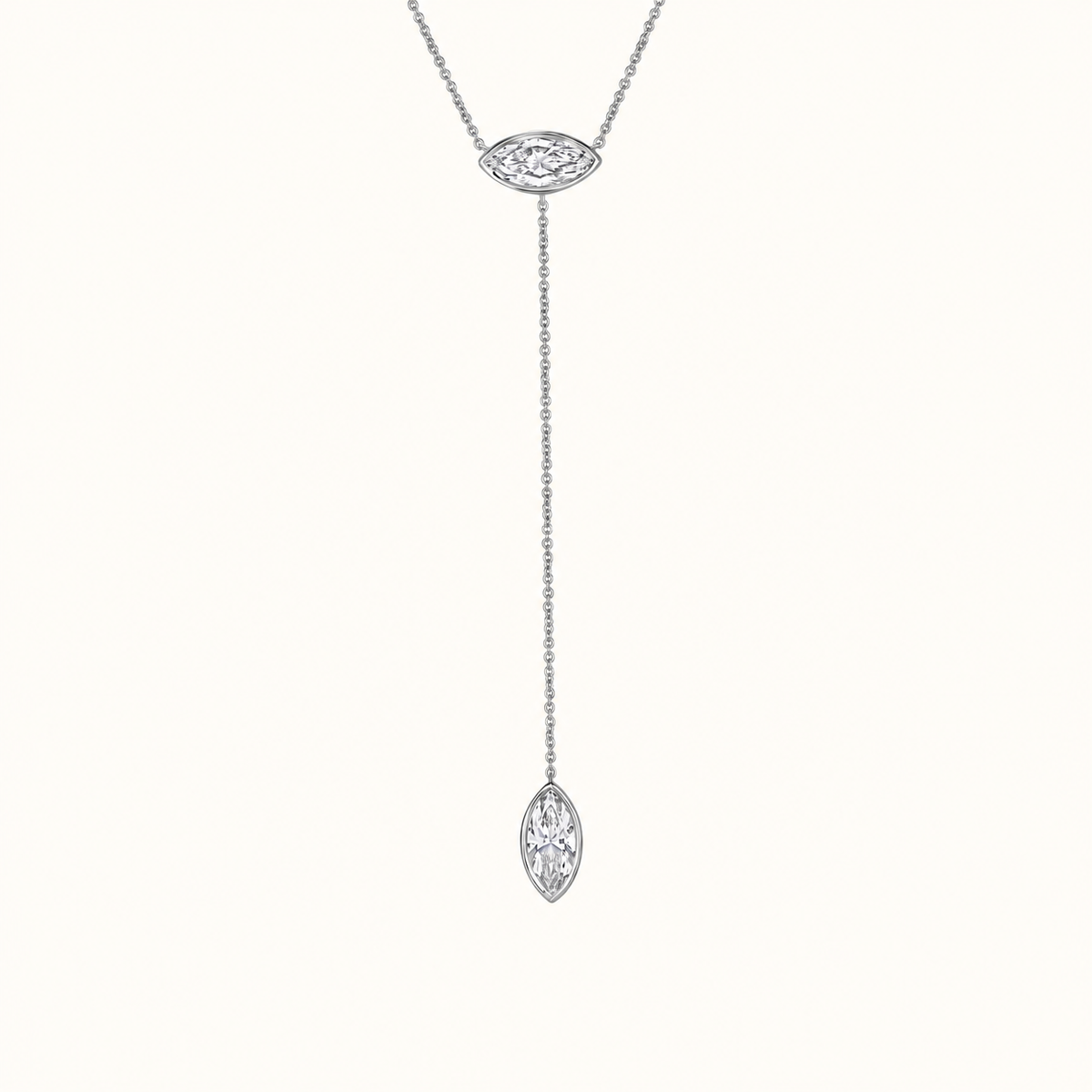The Double Marquise Lab Diamond Lariat Necklace