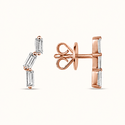 The Ella Baguette Diamond Stud Earrings