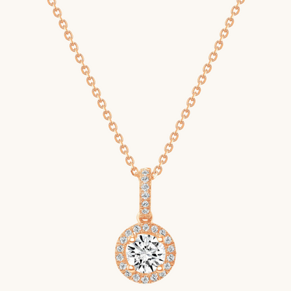 The Angelina Diamond Halo Pendant - Happy Jewelers Fine Jewelry Lifetime Warranty