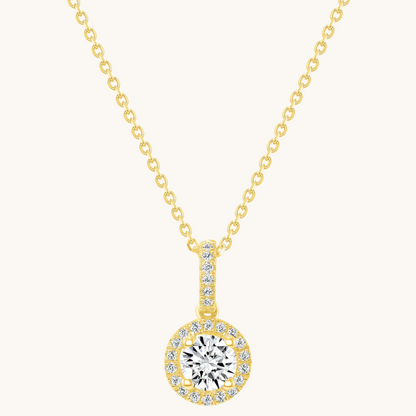 The Angelina Diamond Halo Pendant - Happy Jewelers Fine Jewelry Lifetime Warranty