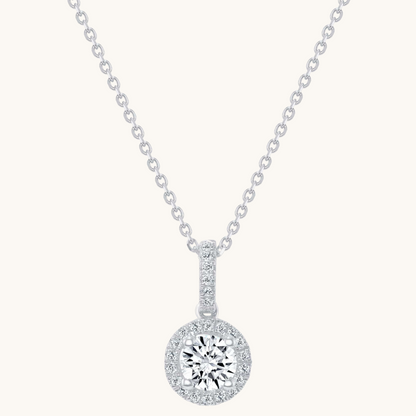 The Angelina Diamond Halo Pendant - Happy Jewelers Fine Jewelry Lifetime Warranty