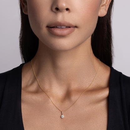 The Angelina Diamond Halo Pendant - Happy Jewelers Fine Jewelry Lifetime Warranty