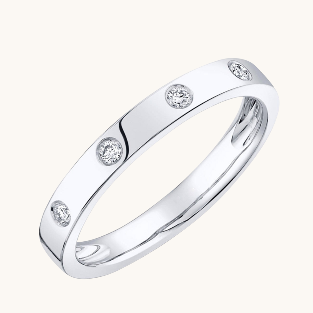 The Cassie Inlay Diamond Band