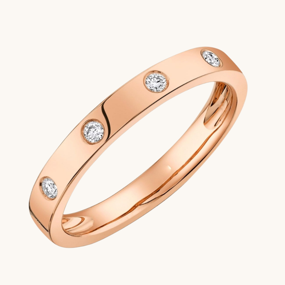 The Cassie Inlay Diamond Band