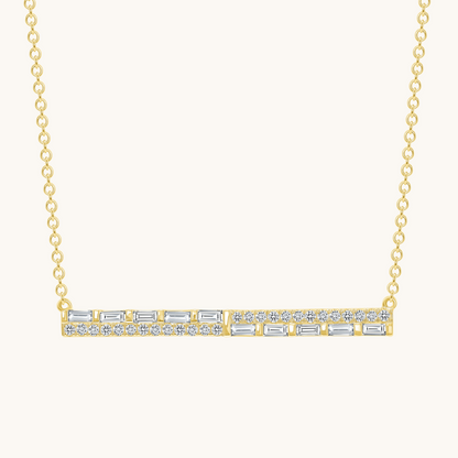 The Diamond Baguette Bar Necklace - Happy Jewelers Fine Jewelry Lifetime Warranty