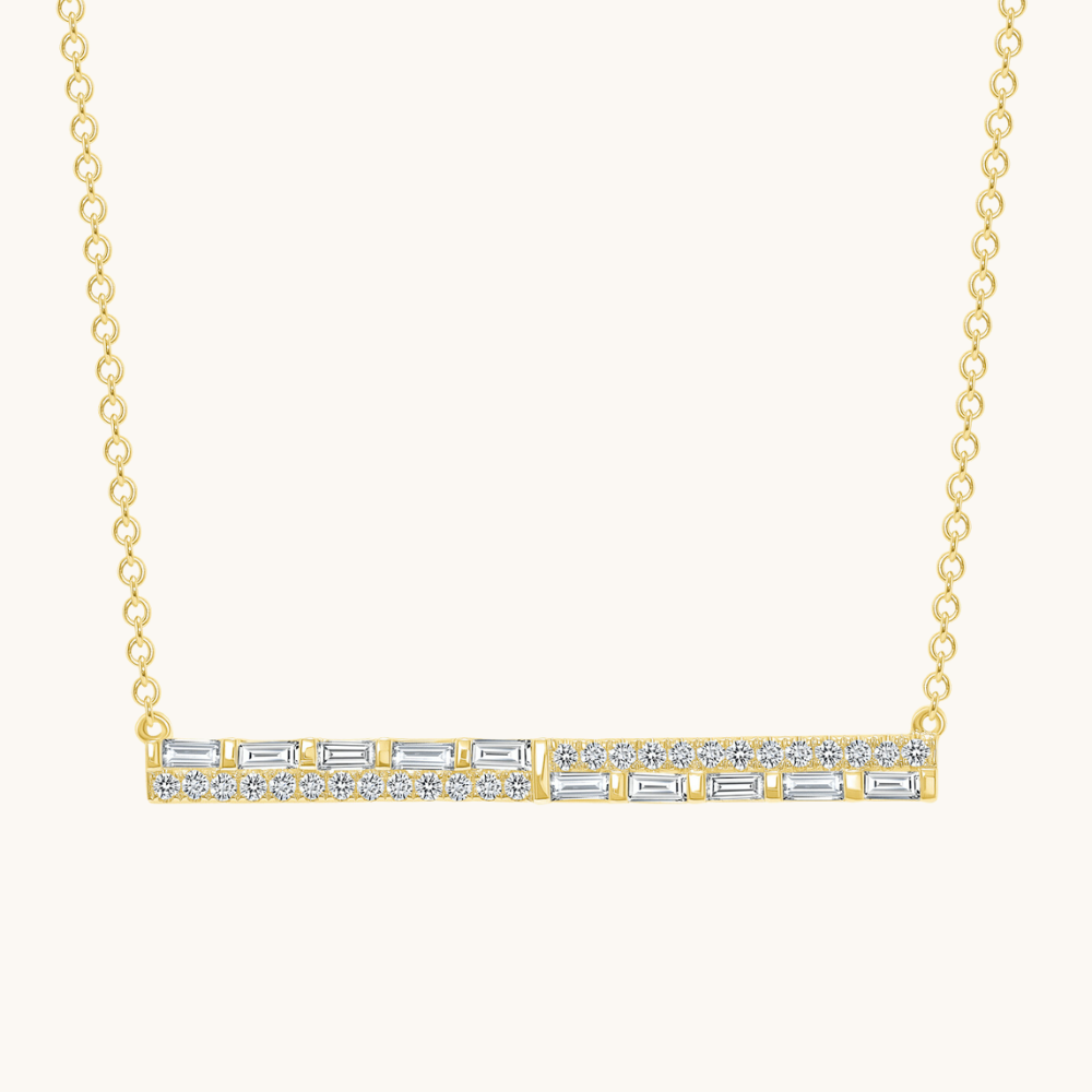 The Diamond Baguette Bar Necklace