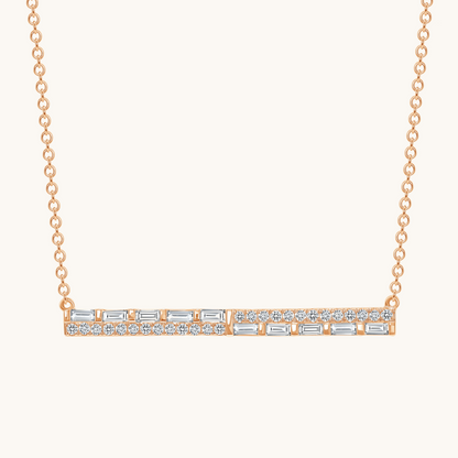 The Diamond Baguette Bar Necklace - Happy Jewelers Fine Jewelry Lifetime Warranty