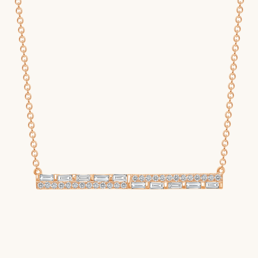 The Diamond Baguette Bar Necklace