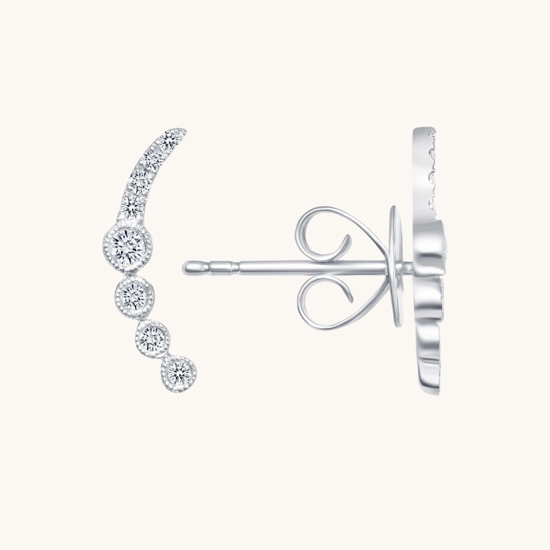 The Diamond Ear Climber Earrings - Happy Jewelers Fine Jewelry Lifetime Warranty