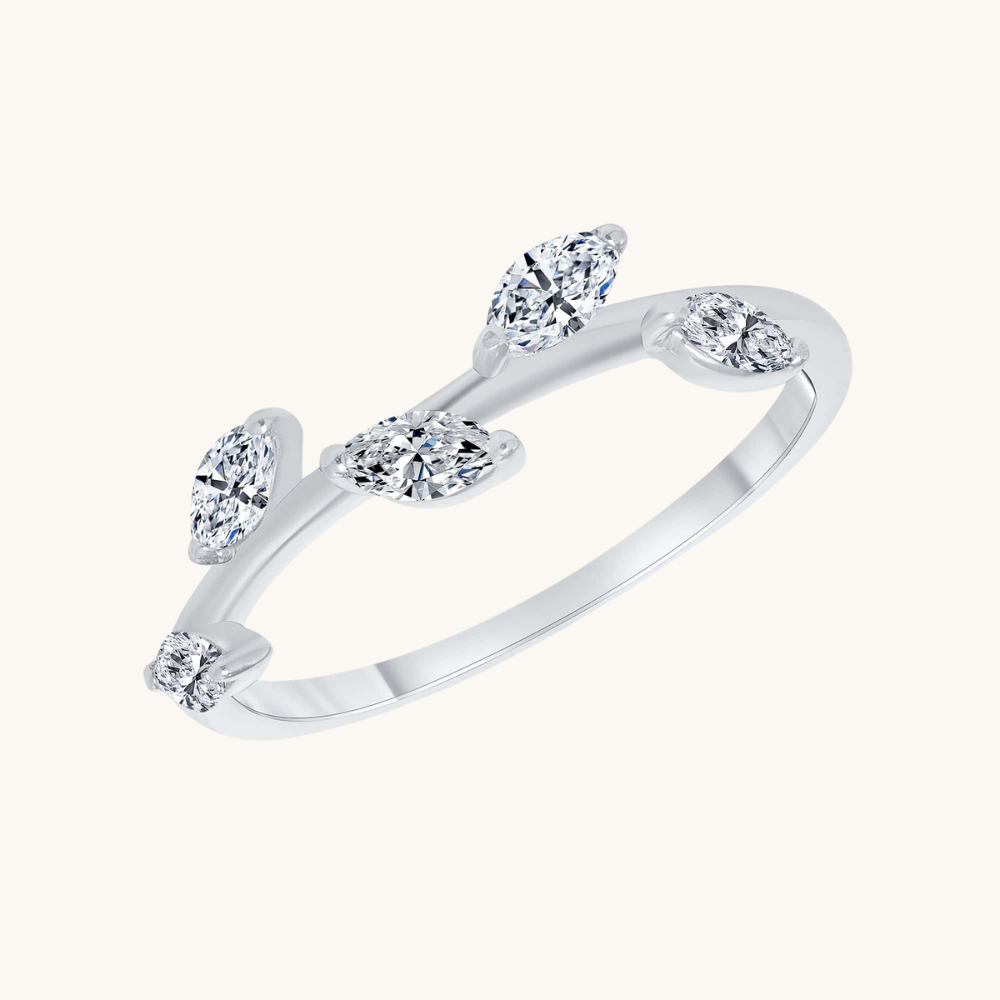 The Diamond Leaf Ring - Happy Jewelers Fine Jewelry Lifetime Warranty