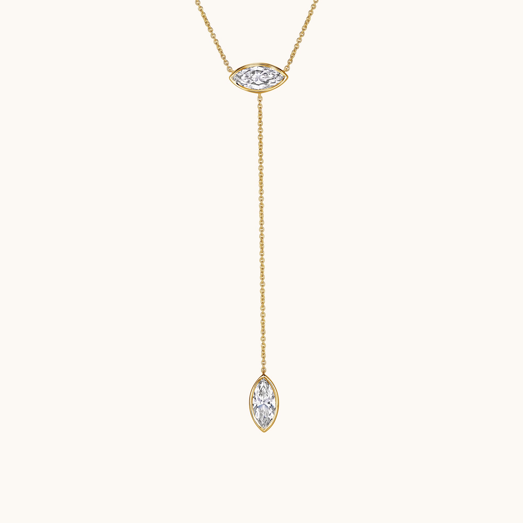 The Double Marquise Lab Diamond Lariat Necklace - Happy Jewelers Fine Jewelry Lifetime Warranty
