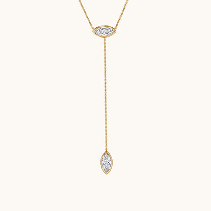 The Double Marquise Lab Diamond Lariat Necklace - Happy Jewelers Fine Jewelry Lifetime Warranty