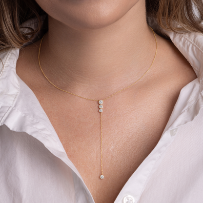 The Eloise Diamond Lariat Necklace - Happy Jewelers Fine Jewelry Lifetime Warranty