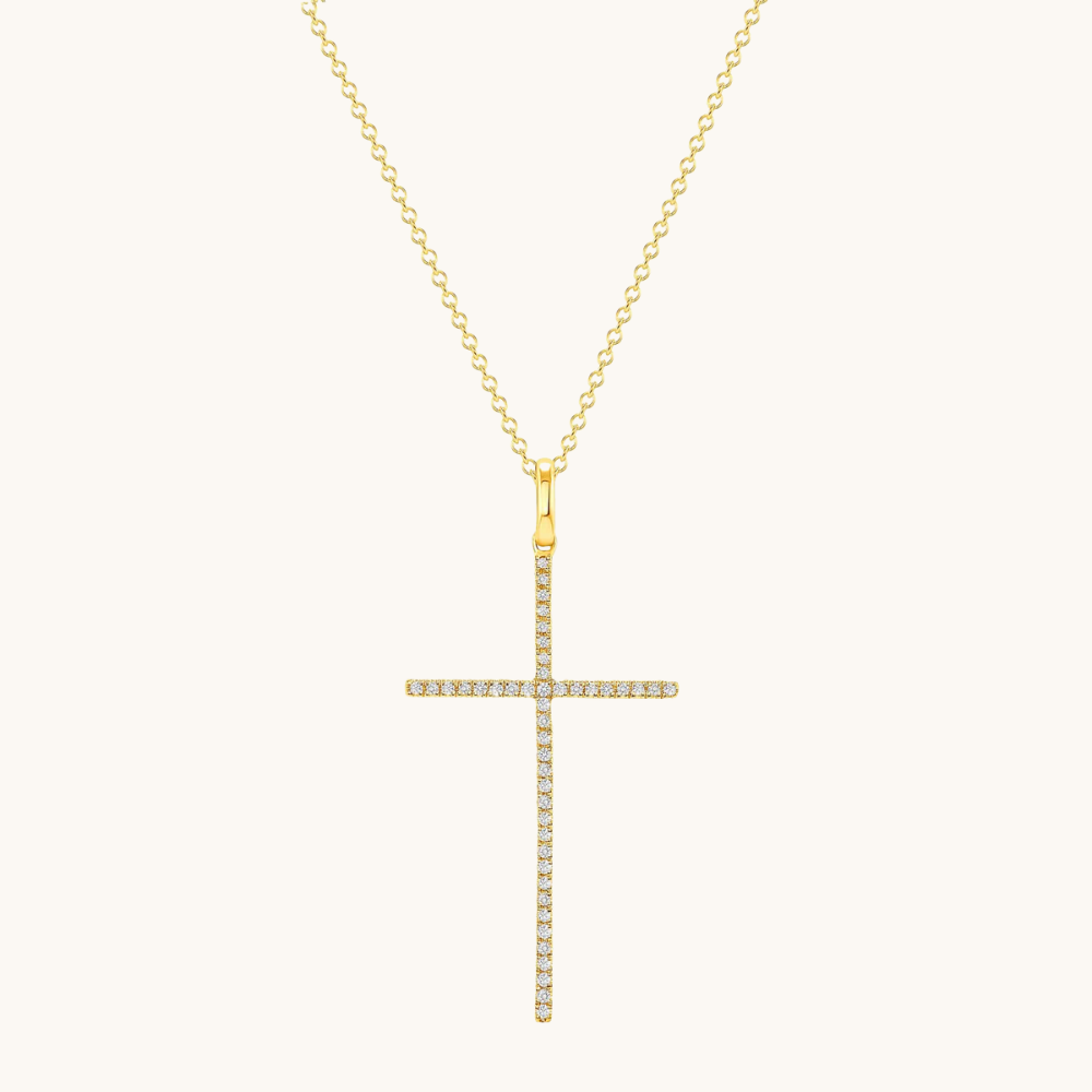 Thin Diamond Cross Necklace - Happy Jewelers Fine Jewelry Lifetime Warranty
