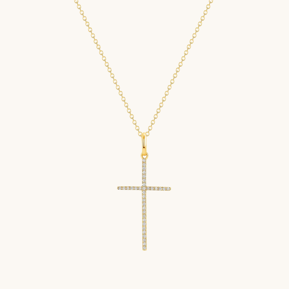 Thin Diamond Cross Necklace - Happy Jewelers Fine Jewelry Lifetime Warranty