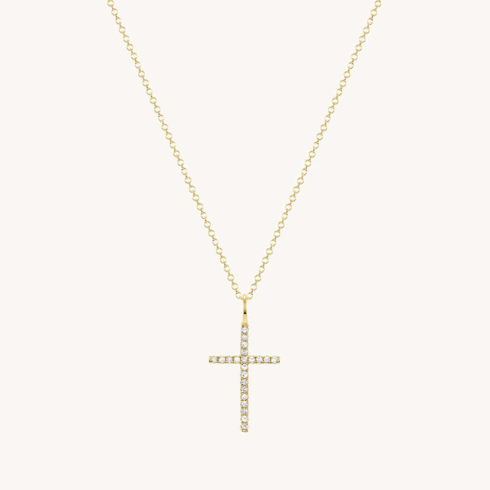 Thin Diamond Cross Necklace - Happy Jewelers Fine Jewelry Lifetime Warranty