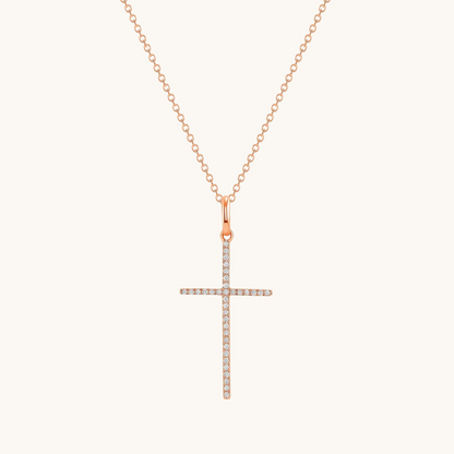 Thin Diamond Cross Necklace - Happy Jewelers Fine Jewelry Lifetime Warranty