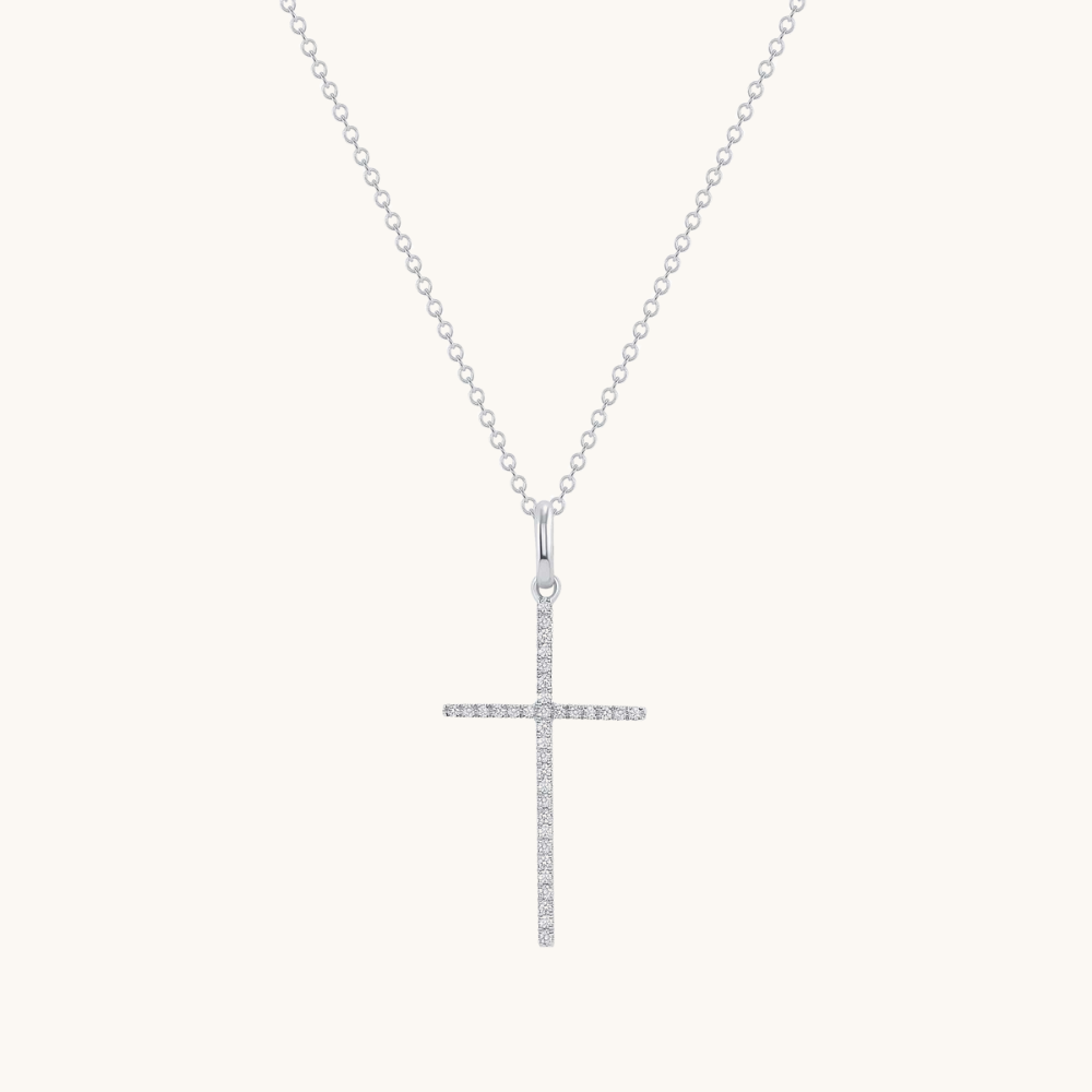 Thin Diamond Cross Necklace