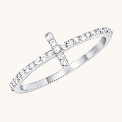 Thin Diamond Cross Ring - Happy Jewelers Fine Jewelry Lifetime Warranty