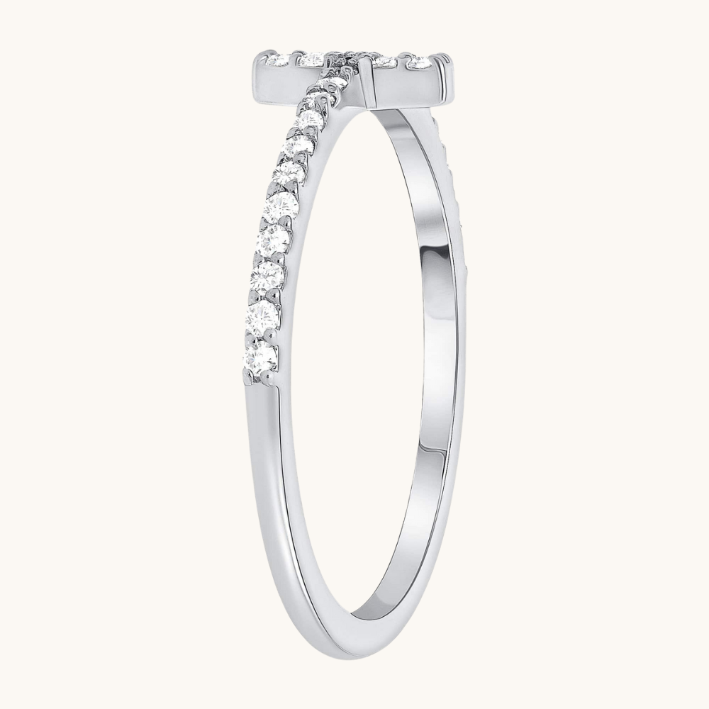 Thin Diamond Cross Ring - Happy Jewelers Fine Jewelry Lifetime Warranty