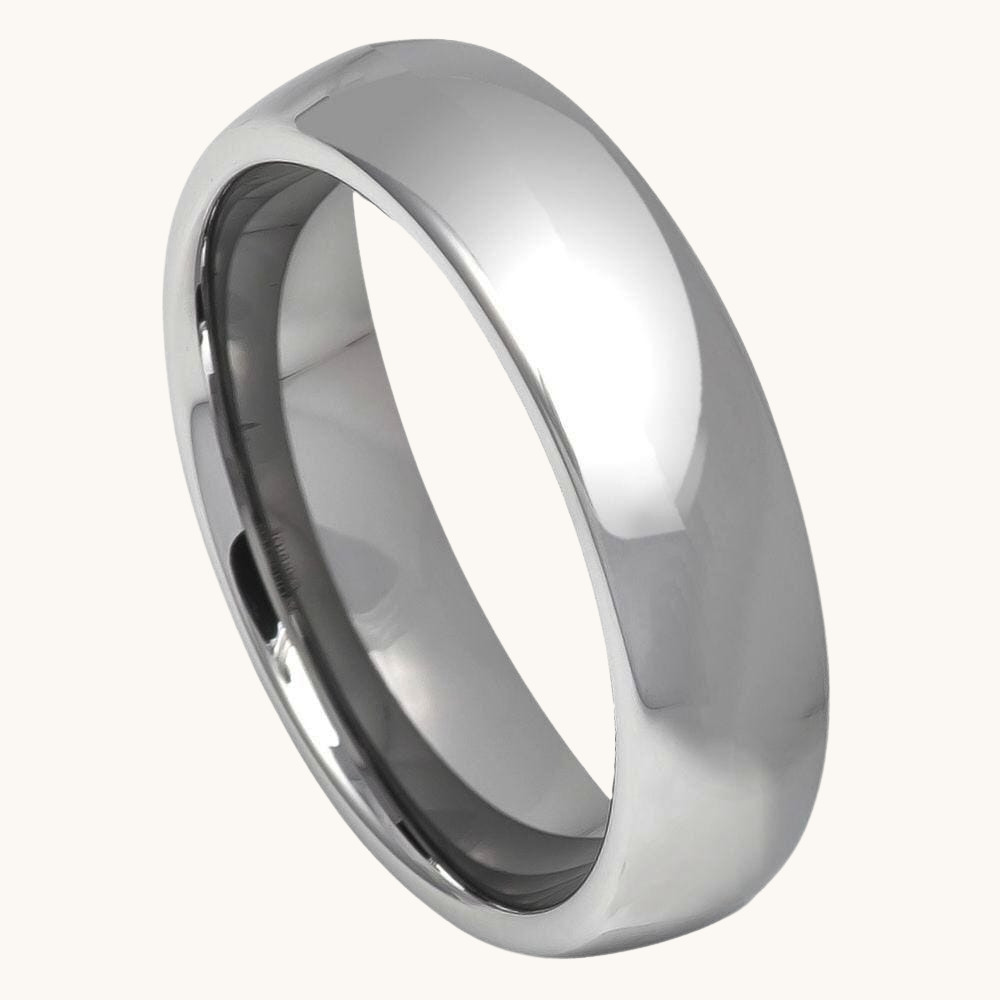 Thin Rounded Polished Tungsten Band