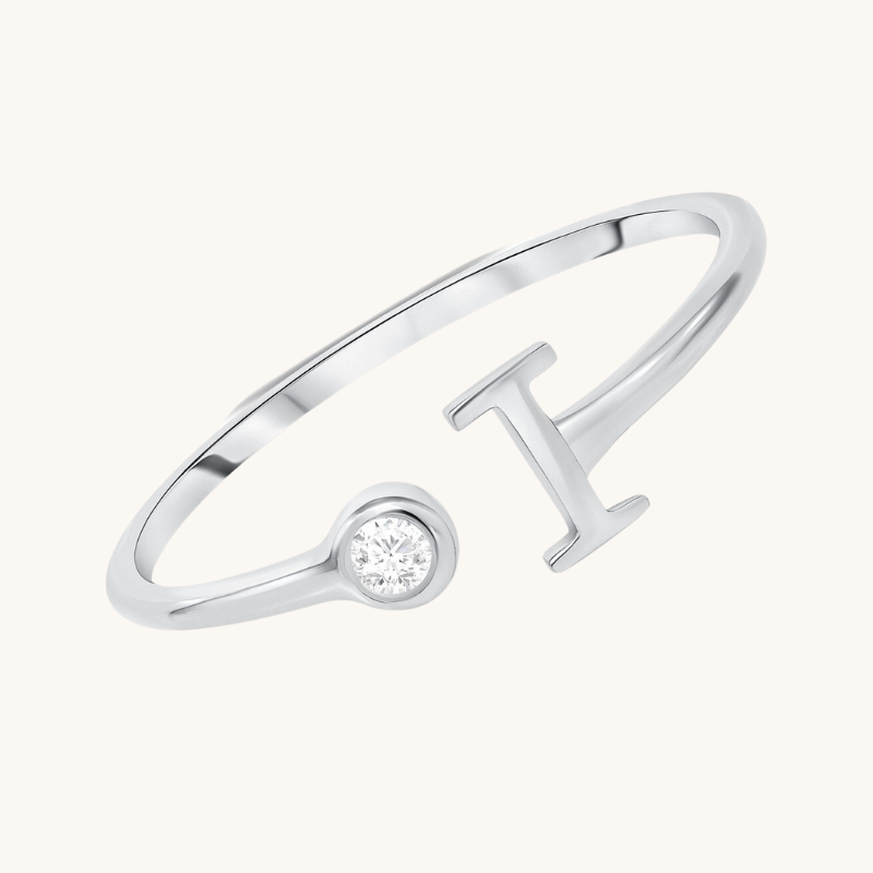 Diamond Initial Ring