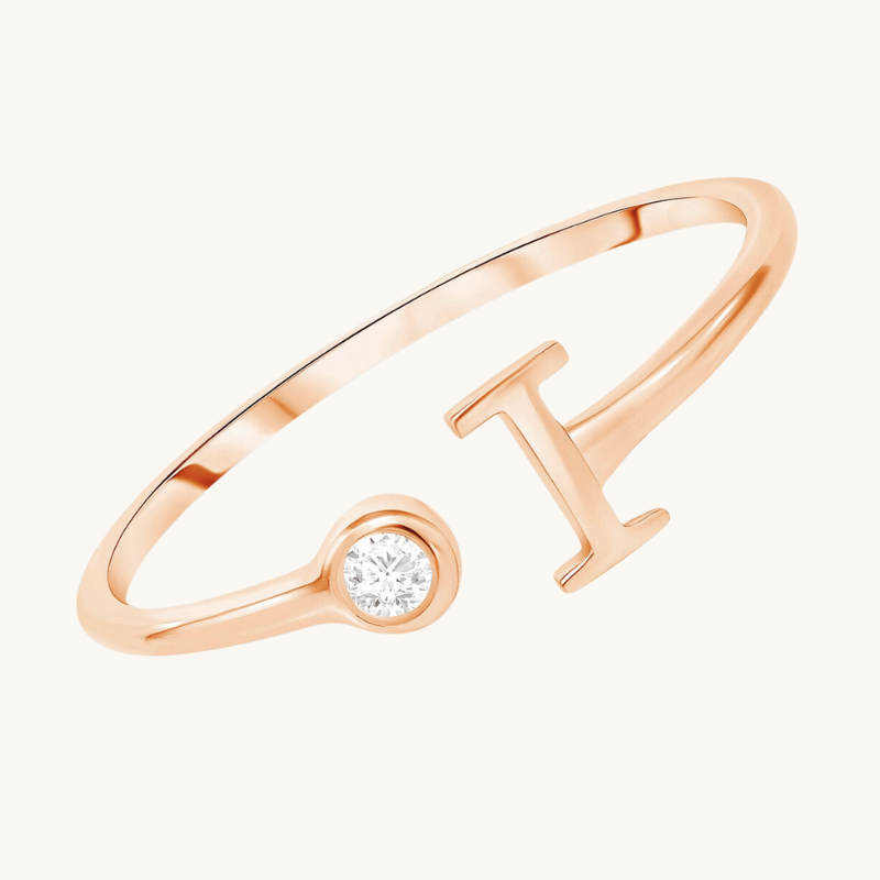 Diamond Initial Ring - Happy Jewelers Fine Jewelry Lifetime Warranty