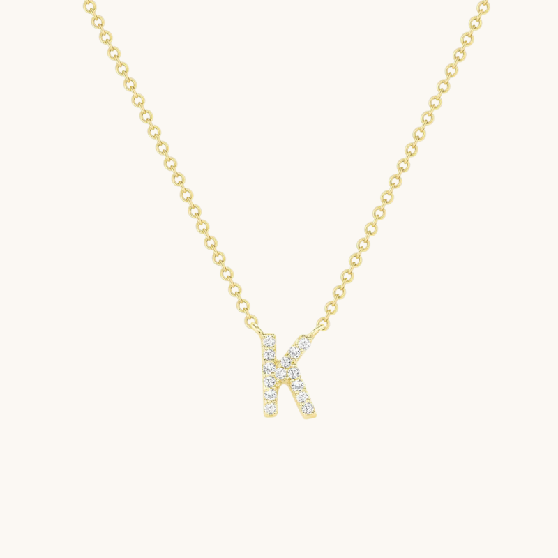 Small Diamond Initial Necklace - Happy Jewelers Fine Jewelry Lifetime Warranty