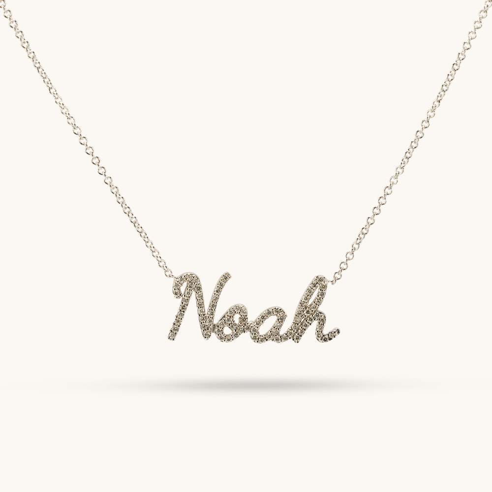 Classic Cursive Diamond Name Necklace - Happy Jewelers Fine Jewelry Lifetime Warranty
