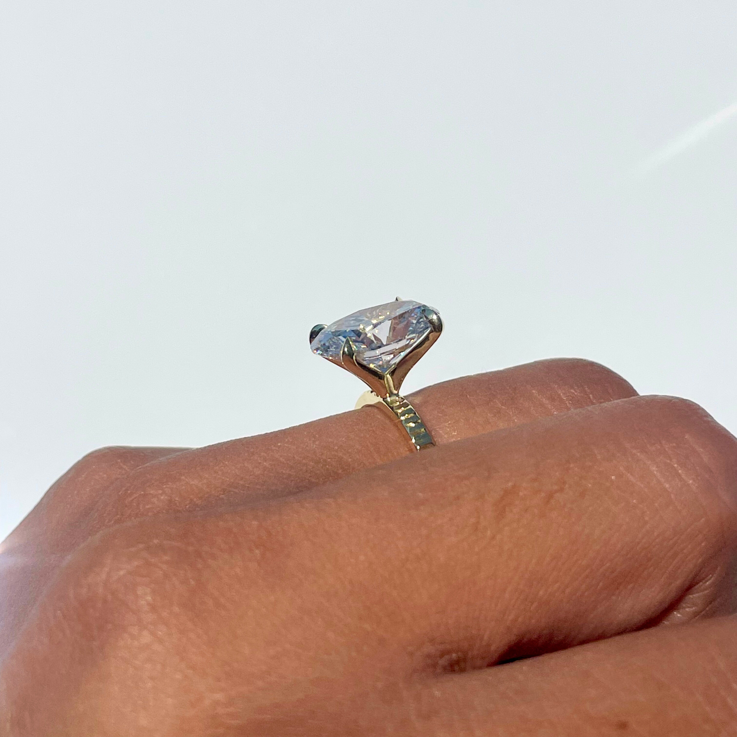 5.23 Oval Lab Diamond Solitaire Engagement Ring - Happy Jewelers Fine Jewelry Lifetime Warranty