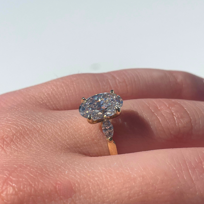 2.08 Oval Lab Diamond 3-Stone Engagement Ring - Happy Jewelers Fine Jewelry Lifetime Warranty