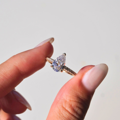 1.57 Pear Lab Diamond Engagement Ring - Happy Jewelers Fine Jewelry Lifetime Warranty