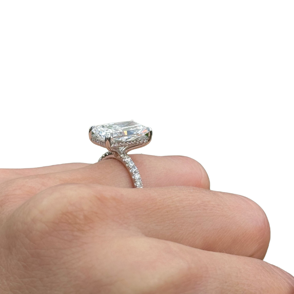 5.16 Carat Lab Created Radiant Engagement Ring with Signature Setting - Happy Jewelers Fine Jewelry Lifetime Warranty