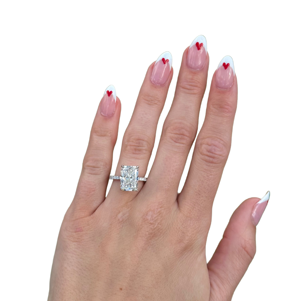 5.16 Carat Lab Created Radiant Engagement Ring with Signature Setting - Happy Jewelers Fine Jewelry Lifetime Warranty