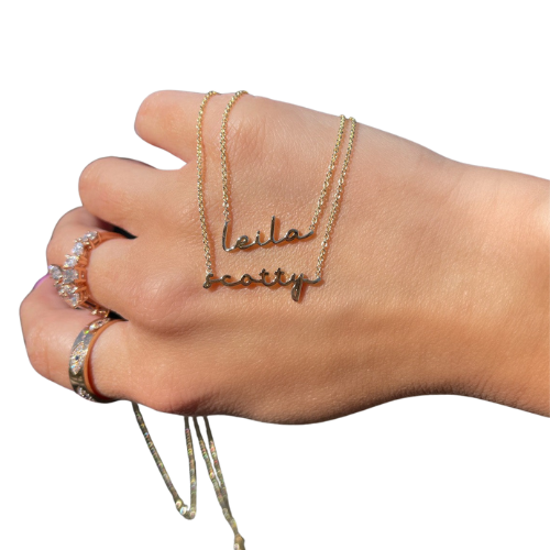 Mini Cursive Name Necklace - Happy Jewelers Fine Jewelry Lifetime Warranty