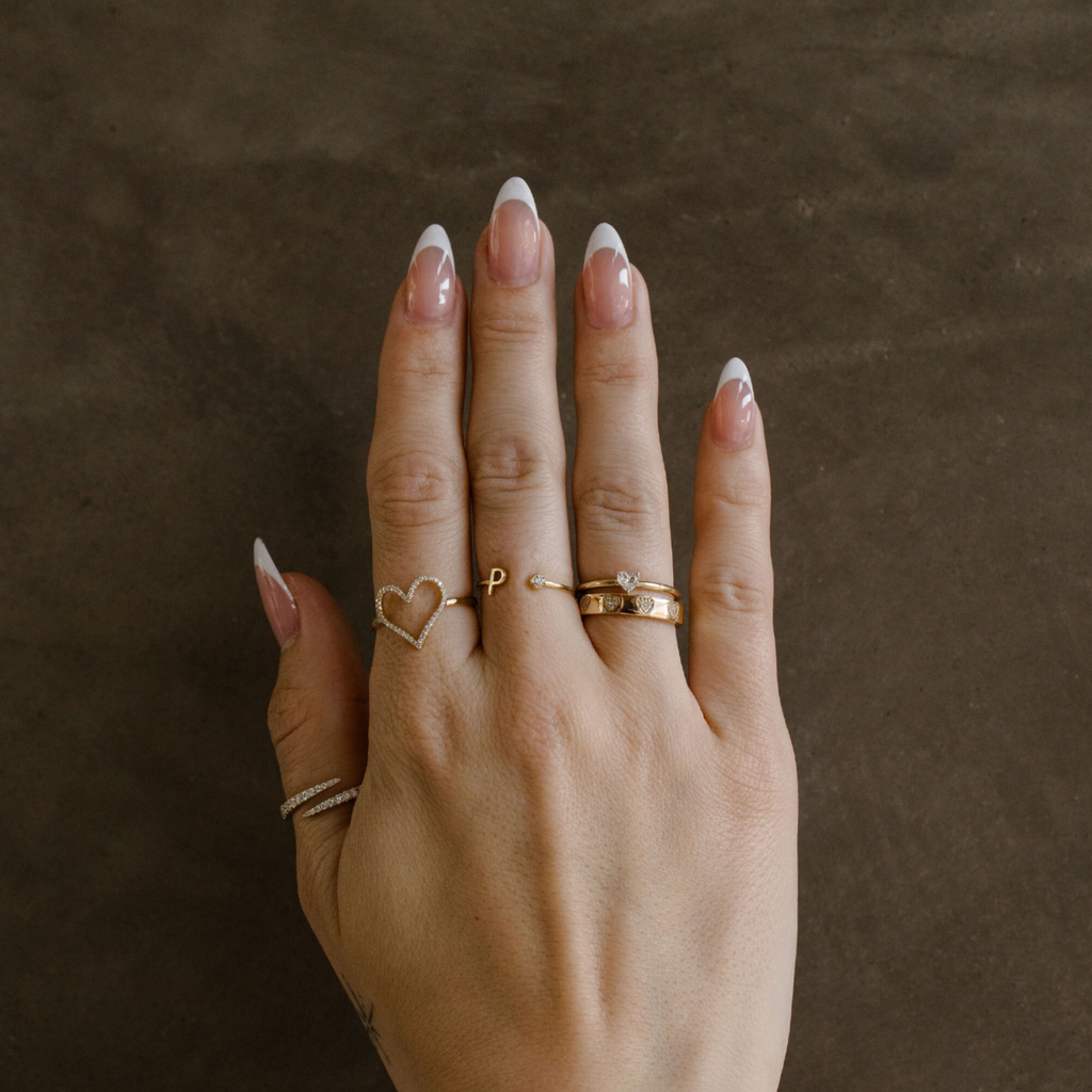 Initial Ring with Single Diamond - Happy Jewelers Fine Jewelry Lifetime Warranty